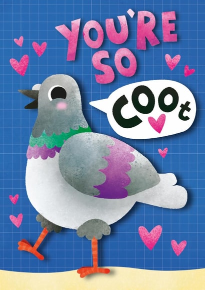 Cute Anniversary/Valentine's Day Card - Pigeon - Pun created by Mossy Rock Designs