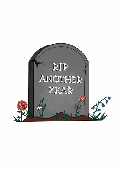 RIP Another Year Gothic Birthday Card by Wayward created by Emma de la,Peña