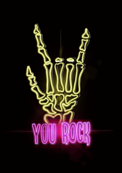 You Rock Gothic Neon Card created by Emma de la,Peña
