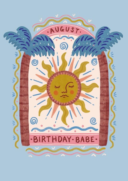 Arty Birthday Card - August Babe created by Jessie Maeve Studio