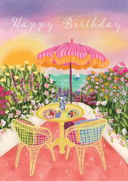 Pretty Birthday Card - For Her - Flowers - Holiday created by Lara Waghorn