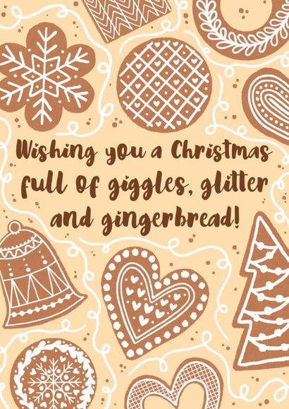 Classic Christmas Card - Full Of Giggles, Glitter And Gingerbread - Cookies created by Martina Fitzgerald 