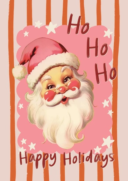 Classic Christmas Card - Retro Santa - Happy Holidays created by Sweetlove Press