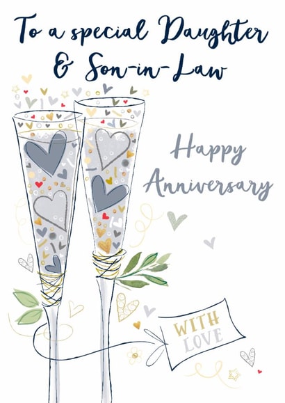 Traditional Anniversary Card - For Daughter And Son In Law created by Katie Phythian Design