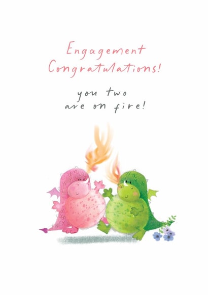 Cute Engagement Card - Dragons created by Pink Pig