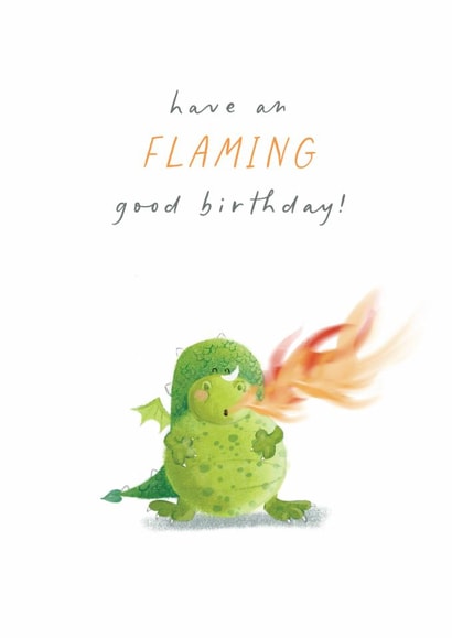 Cute Birthday Card - Dragons - Flaming Good created by Pink Pig