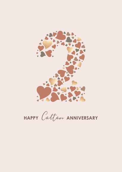 Happy 2nd Cotton Wedding Anniversary Card created by mrs L cards