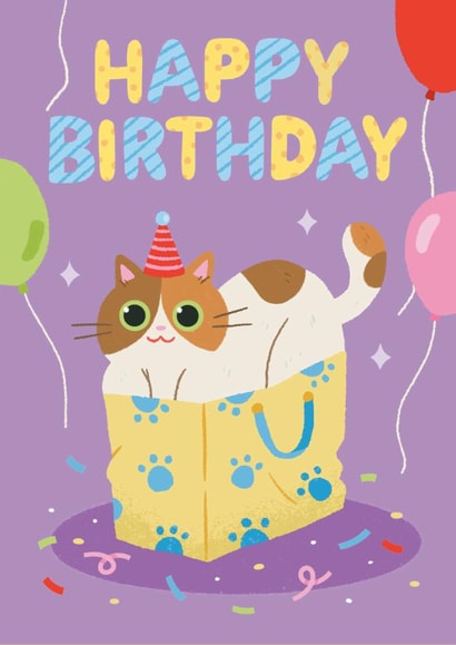 Funny Cat present birthday card created by Stormy Knight
