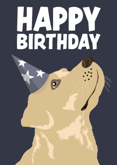 Cute Birthday Card - Golden Labrador created by Hello Sausage
