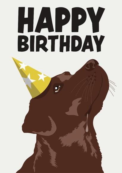 Cute Birthday Card - Chocolate Labrador created by Hello Sausage
