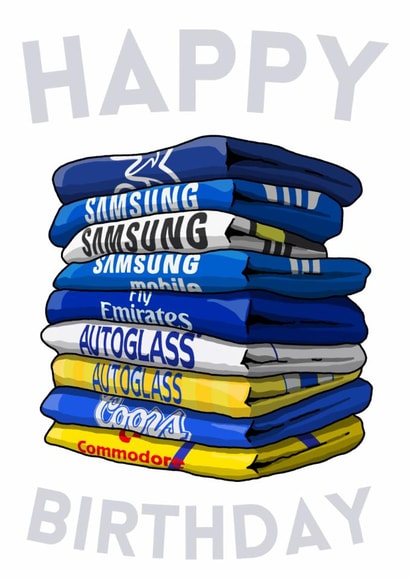 Classic Birthday Card - Chelsea - Football Shirts created by Pedges Houseboat