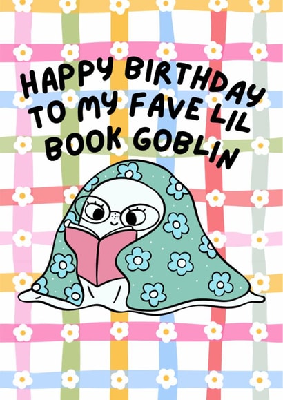 Bookish Funny Goblin Birthday Card created by Sofi Lofi Studio