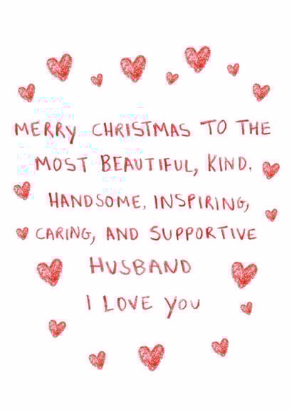 Heartfelt Christmas Card - For Husband  - I Love You created by HCD Illustration