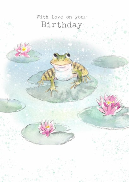 Cute Birthday Card - Frog - On A Lily Pad created by Paper Shed Design