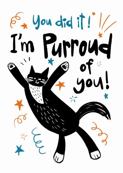Cute Congratulations Card - You Did It! - Cat created by StudiOllie
