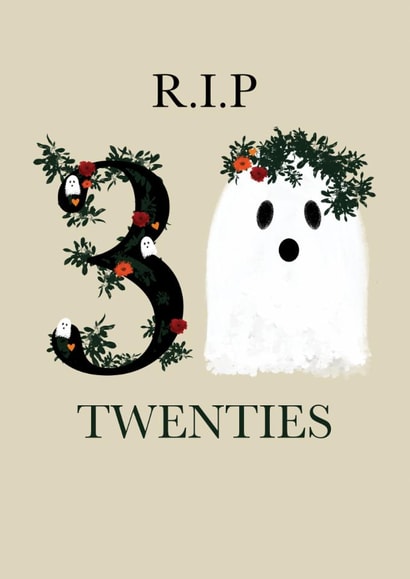Cute 30th Birthday Card - RIP Twenties - Milestone Card created by VISIBLEINK