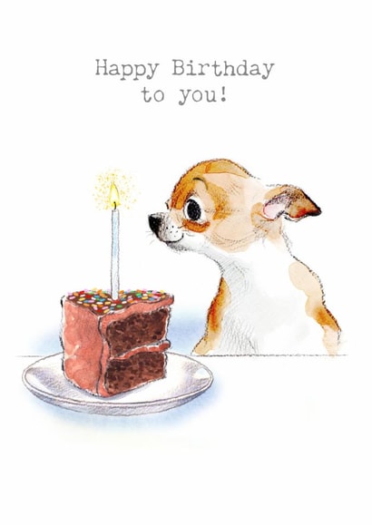 Cute Birthday Card - Chihuahua - Cake created by Paper Shed Design