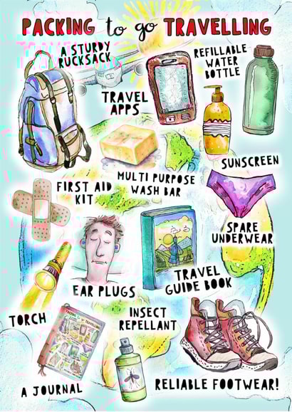 Funny Leaving Card - Off Travelling - Just Because created by Go La La!