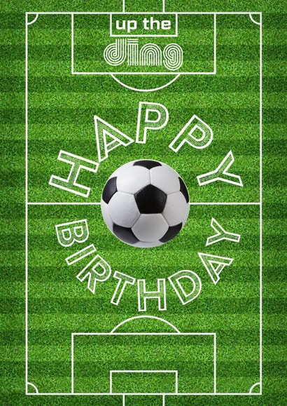 Birthday Card Pitch suitable for any Reading Football Club fan -Up the Ding! created by Up the Ding!