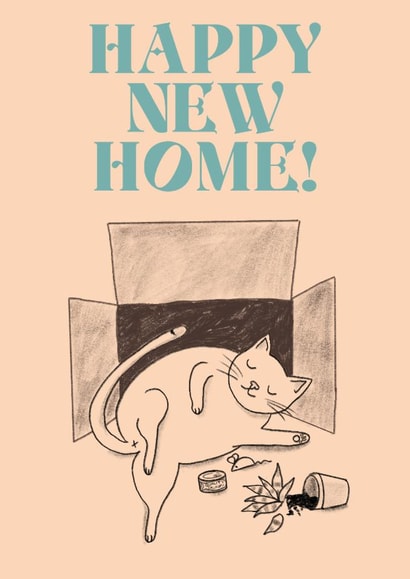Cute New Home Card - Happy New Home! - Cat created by The Queer Store