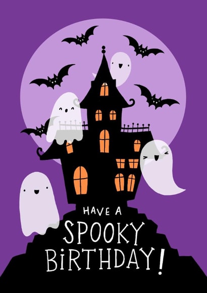 Cute Birthday Card - Halloween - Spooky House created by Nicola Watson