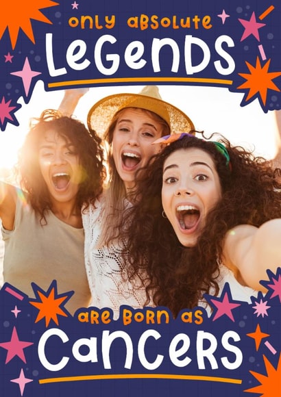Funny Birthday Card - Cancer - Legend created by Joanne Hawker