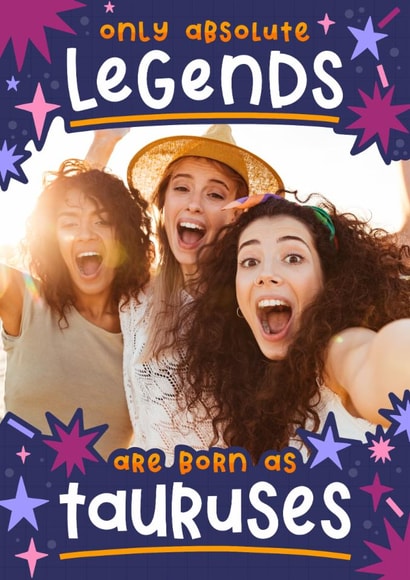 Funny Birthday Card - Taurus - Legend created by Joanne Hawker