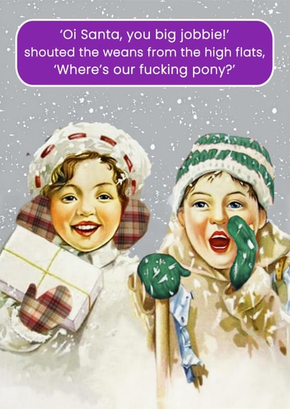 Funny Christmas Card - Scottish Christmas - Oi Santa created by Go La La!