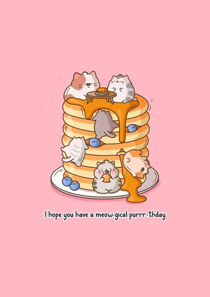 Cute Birthday Card - Cat - Pun created by Toastedink