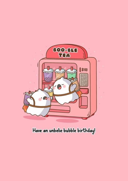 Cute Birthday Card - Boba - Bubble Tea Pun created by Toastedink