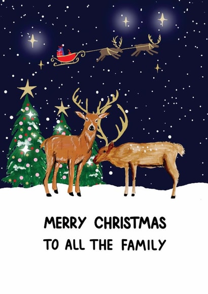Traditional Christmas Card - To All The Family created by HCD Illustration