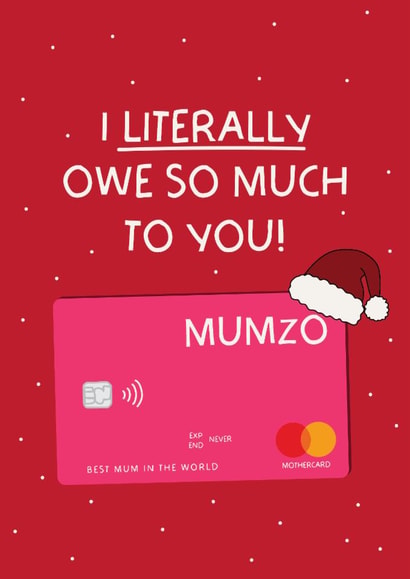 Funny Christmas Card - For Mum - Monzo Card created by Puns and Needles