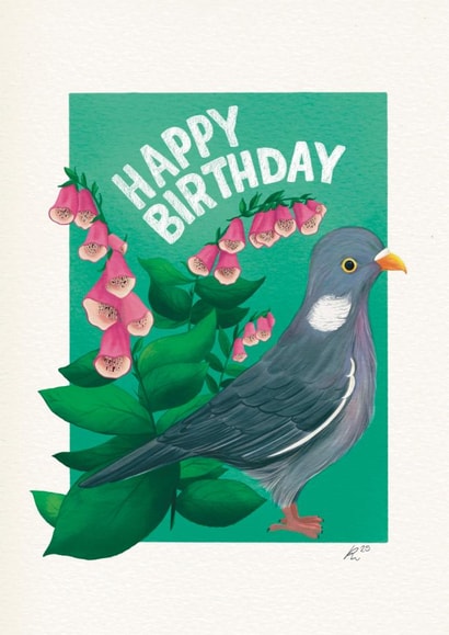 Cute Pigeon Birthday Card For Nature Lovers created by Pixiecraft