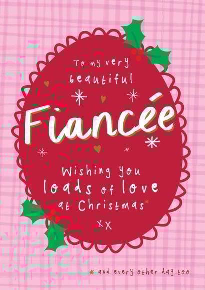 Heartfelt Christmas Card - For Fianceé - Wishing You Loads Of Love At Christmas created by Bow & Bell