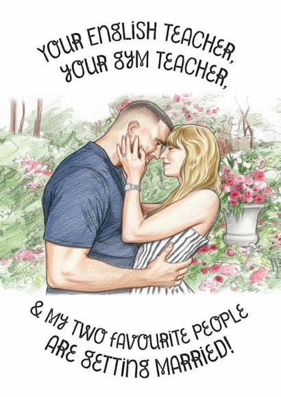 Funny Cute Taylor Swift Engagement or Wedding Card created by Pop Cult Cards