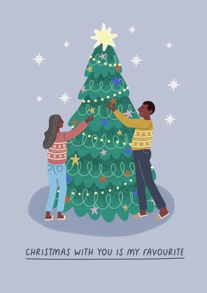 Classic Christmas Card - My Favourite - Tree Decorating created by Sarah Draws and Makes