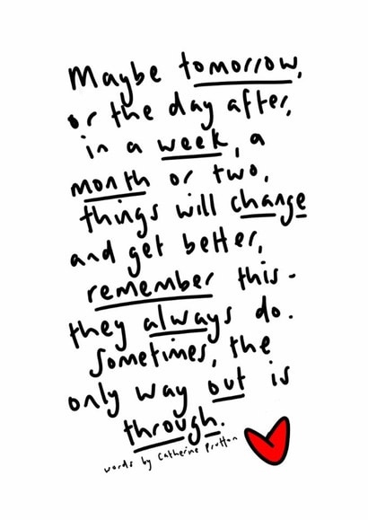 Thoughtful card for hard times created by Words by Catherine Prutton