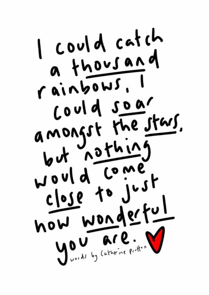 Cute poem card for the one you love created by Words by Catherine Prutton