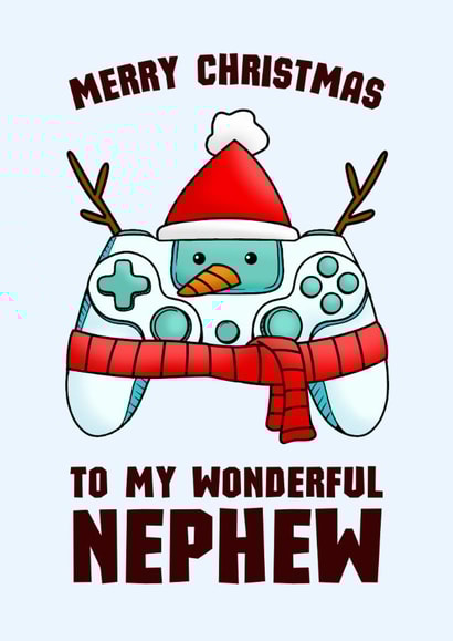 Cute Christmas Card - Wonderful Nephew - Game Controller created by Sundiva Designs