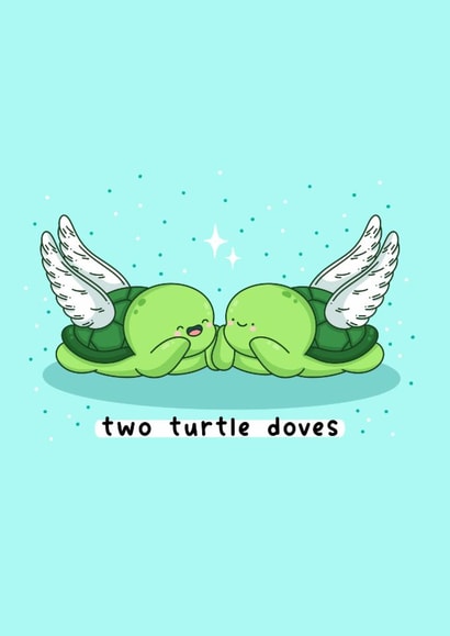 Cute Christmas Card - Two Turtle Doves created by Rosalie Perl