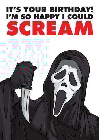 Fun Birthday Card - Ghostface - Scream Film created by LoveFromCo