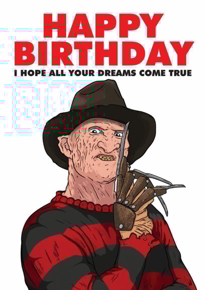 Fun Birthday Card - Freddy Krueger - Nightmare on Elm Street created by LoveFromCo