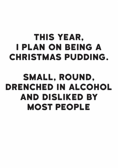 Funny Christmas Card - Christmas Pudding created by Holy Flaps