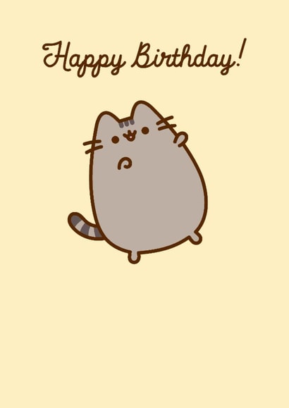 Cute Birthday Card - Pusheen - Jumping Cat created by Hype Cards