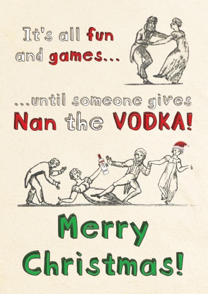 Family Christmas getting messy with Nan and the Vodka created by Claire Thomson