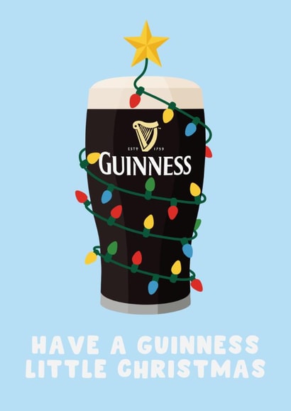 Fun Christmas Card - Guinness - Christmas Tree Lights created by Pink Peach Cards