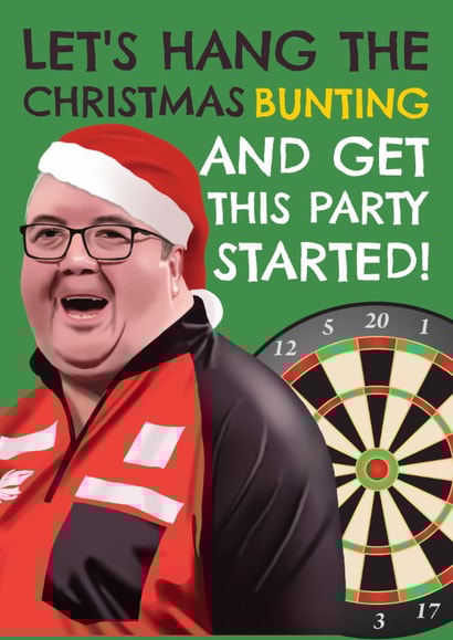Punny Christmas Card - Stephen Bunting - Darts created by AbiGoLucky
