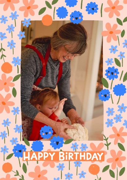 Cute Birthday Card - Smiling Flowers created by Nicola Watson