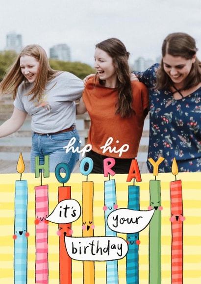 Cute Birthday Card - Candles - Hip Hip Hooray created by Nicola Watson