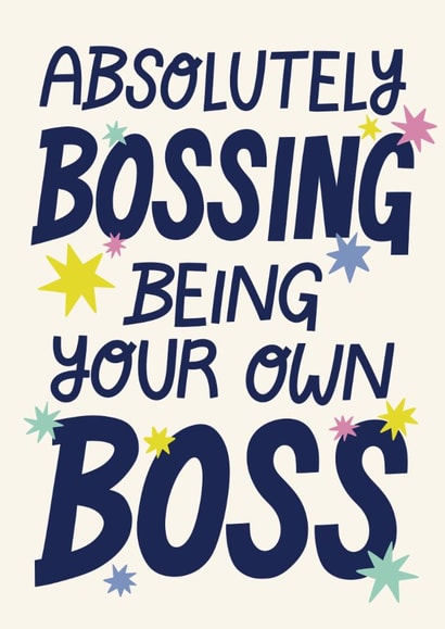 Classic Congratulations Card - Absolutely Bossing Being Your Own Boss created by Christine Cuddihy Illustration